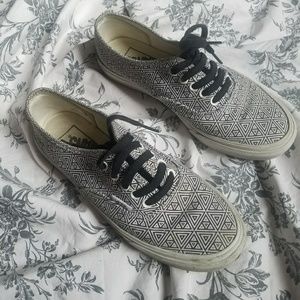 Vans with Black/White Geometric Pattern